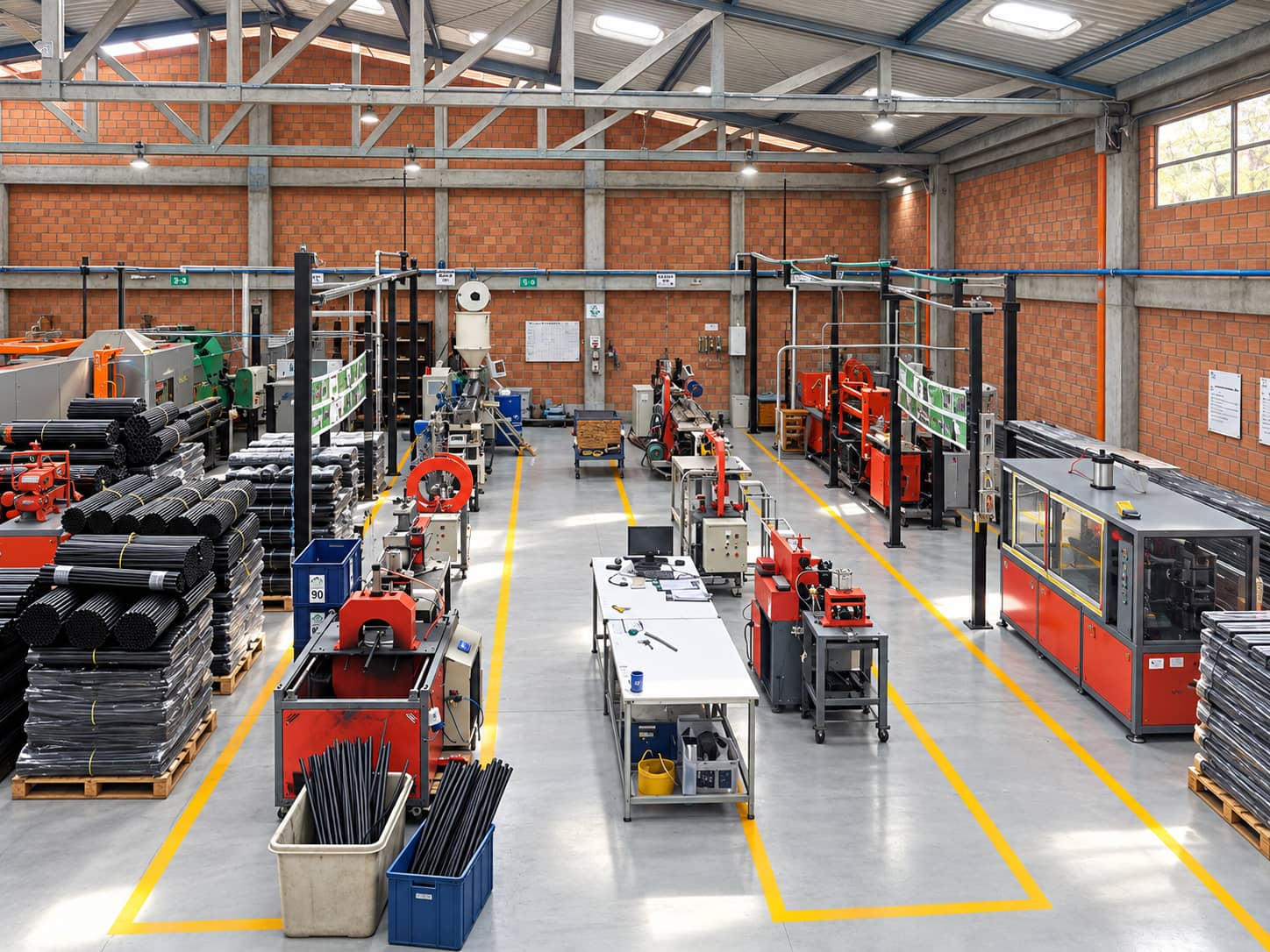 Vista interior de la planta de producción de Extruplásticos MH en Manizales